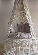 Luxus Hängesessel, 170kg Tragkraft, Makramee Incl Kissen , Schaukel