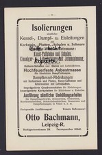 LEIPZIG, Werbung 1908, Otto Bachmann Isolierungen
