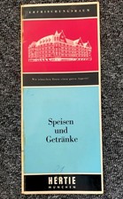 Alte Speisekarte & Getränkekarte * HERTIE MÜNCHEN * 70er Jahre * Sammlerstück