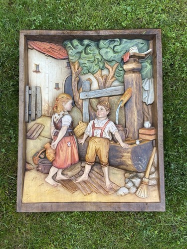 Holzgeschnitztes wandbild - holzgeschnitztes,