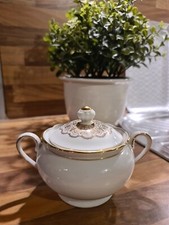 Schöne Zucker-Dose Gold-Rand + Dekor Inka Seltmann Weiden-E. Bavaria Porzellan 