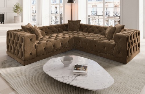 Eckcouch samtstoff ecksofa - eckcouch,
