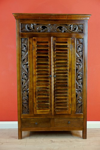 Kleiderschrank teak altholz - kleiderschrank,