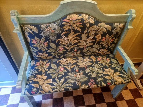 Vintage holzbank aufgearbeitet - holzbank,