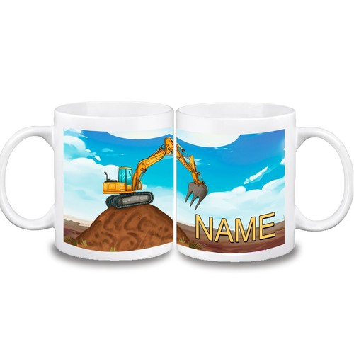 Bagger tasse name keramik - name,
