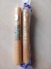 2 Bienenwachskerzen aus Wachsplatten gerollt Waben