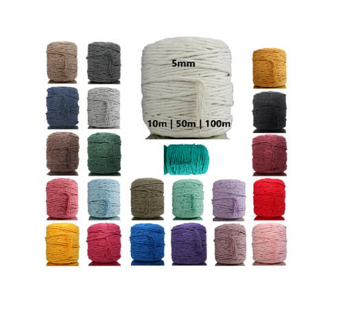 Makramee garn 5mm 100m - makramee,