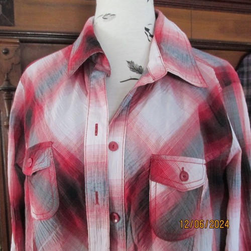 Bluse rot grau weiß - rot-, grau-weiß