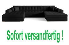 SCHWARZ STOFF+LEDER U-FORM XL