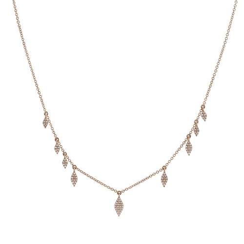 14k roségold diamant charm - roségold,