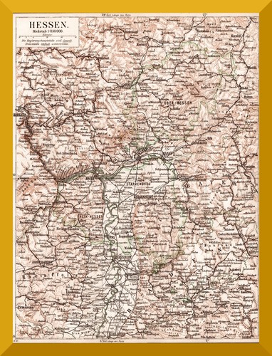 Hessen original landkarte von - hessen,