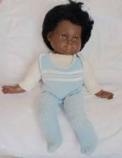 Alte   Schildkröt Puppe,  Schlummerle, 36 cm, dunkle Haut, sehr guter Zustand