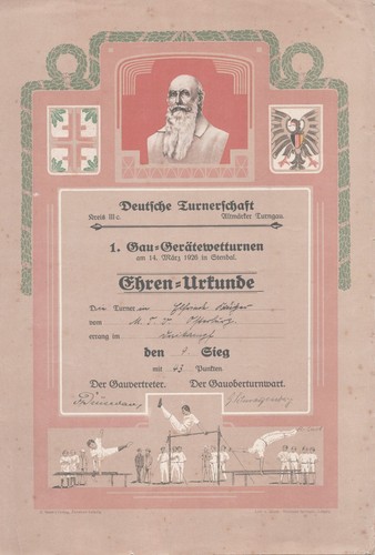 Urkunde deutsche turnerschaft - urkunde,