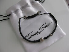 Original Thomas Sabo Armband Textil schwarz verstellbar für Charms mit Silber