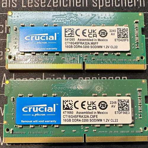 Crucial 32gb kit - 32gb, (2x16gb)