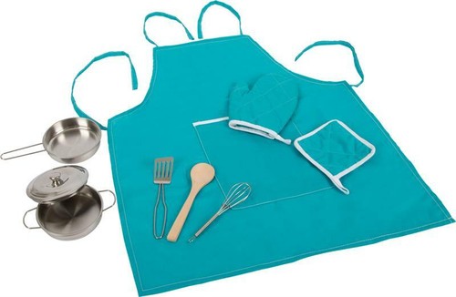 Kochset mit schürze pfanne - mit, schürze,