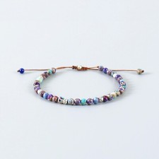 Tibetisches Armband Buddhistischer Schmuck Stein Metall Perlen Yoga Chakra bunt