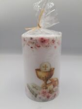 Kerzen Lampion Kerze Kommunion Kelch mit Blumen