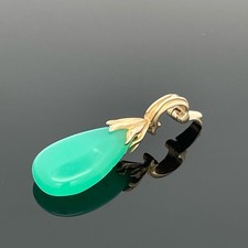 CLIP ANHÄNGER AUS 375/- GELBGOLD MIT CHRYSOPRAS SOGNI D'ORO  SCHMUCKJAGD