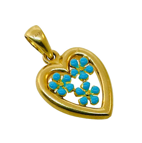 14k gelbgold emaille blume - emaille,
