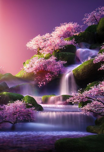 Wandbild wasserfall mit - wandbild:,