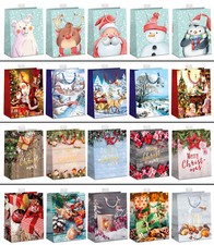 Geschenktaschen Weihnachten 10 Stk. Geschenktüten Papier Tragetasche Beutel XMAS