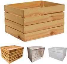 Alte Holzkiste Holzkisten Deko Obstkisten Weinkiste 40x30x23,5 cm Vintage Weiß