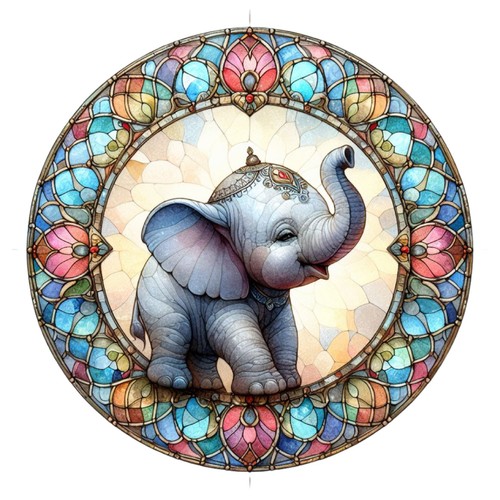 10x sticker elephant stained