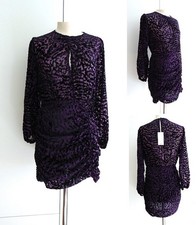 Drapiertes Kleid Samt Mesh