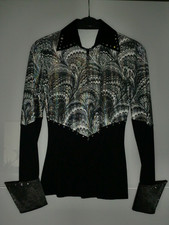 Showbluse ♥ Turnierbluse ♥ Railshirt ♥ Western Turnier ♥ Gr. S ♥ mit Kragen ♥