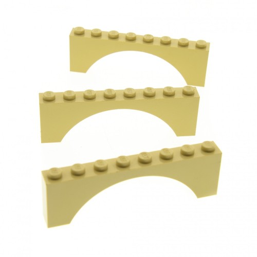 Lego bogenstein 1x8x2 beige - 3x,