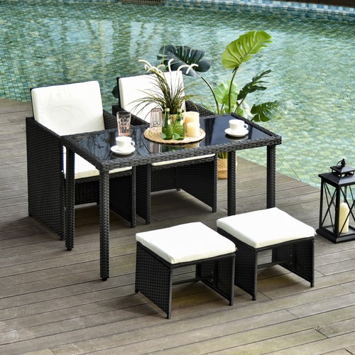 Outsunny polyrattan sitzgruppe - polyrattan,