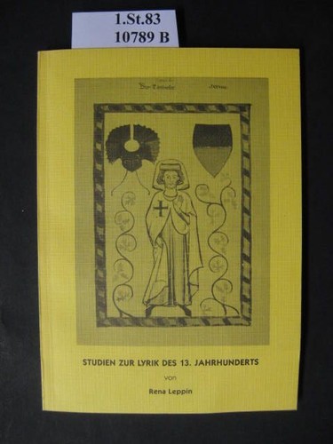 Studien zur lyrik des - zur,