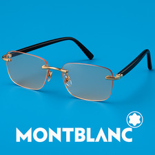 Montblanc Brille 58–20–150 – Randlos Schwarz-Gold 