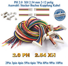 ✅ PH XH 2,0 2,54 mm 2-12 polig Auswahl Stecker Buchse Kupplung Kabel 2.0 2.54 ✅