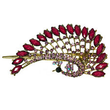 Haarspange Metall Strass Acryl Vintage-Look rot blau grün rosa lila türkis bunt 