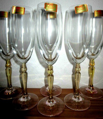 Bleikristall sekt gläser - 6,