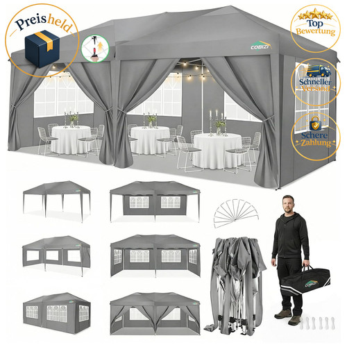 Faltpavillon 3x6m wasserdicht - faltpavillon,