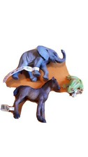 Schleich / Bullyland Tiere, Elefant, Fohlen, Frosch