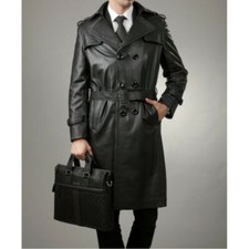 Luxus Neu Herren Schwarz Leder