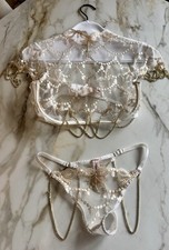 Agent Provocateur Velvetta Luxus Dessous Set Elfenbein / Gold