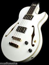 D´ANGELICO EX BASS SEMI HOLLOW BODY WEISS WHITE CASE KOFFER FREI HAUS D WOW!
