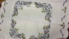 1 Rico-Weihnachtsdecke mit Bogenkante, elegant, Glockenmotiv, 80 x 80 cm #681