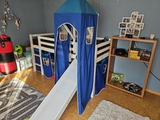 Hochbett mit Rutsche Kinderbett 90x200 Etagenbett Spielbett Turm Homestyle4u