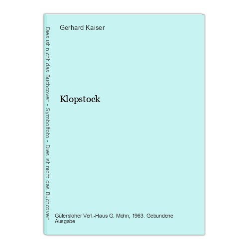 Klopstock kaiser gerhard - kaiser,, gerhard: