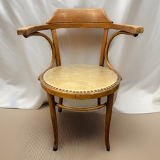 1 von 2 Armlehnstuhl  MUNDUS / Thonet Holz  Art Deco Bauhaus Büro Stuhl Leder