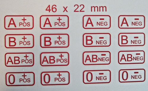 Blutgruppen aufkleber dtm 46x - blutgruppen,