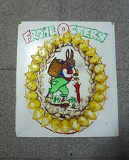 •.★.• Werbeschild Bäckerei - Unikat / Ostern / handgemalt um ca. 1970 •.★.•