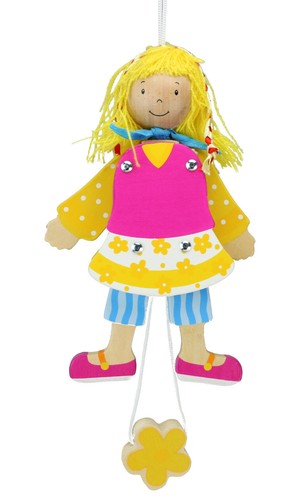 Hampelfrau figur aus - aus, holz