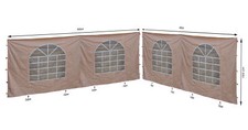 QUICK STAR 2 Seitenteile mit PVC Fenster für Pavillon 4x4m Seitenwand Sand